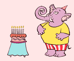 Gif joyeux anniversaire éléphant